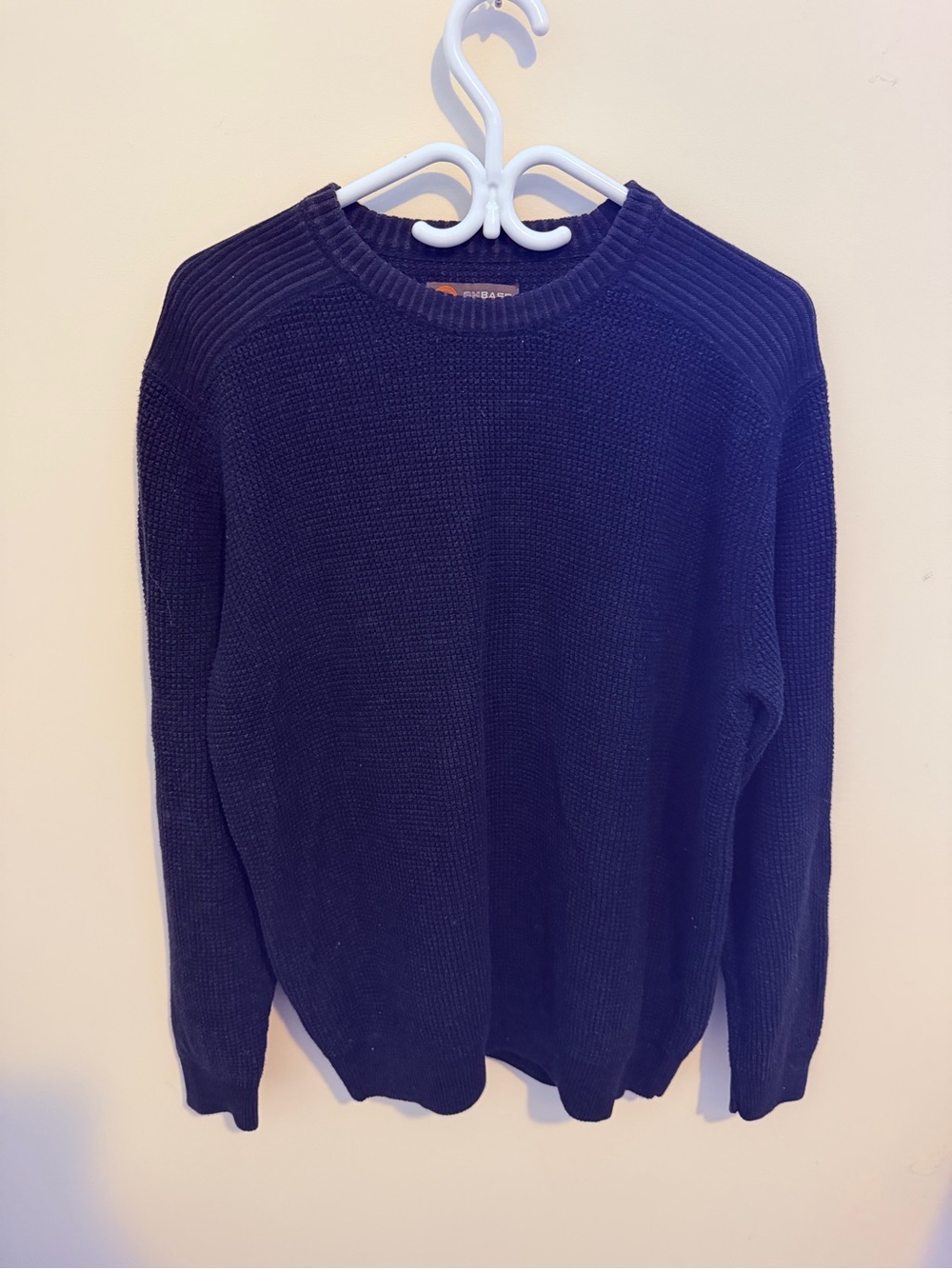 Bass Men's Navy Textured Crewneck Sweater
